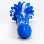 Multi Color Octopus Style Silicone Dildo Colorful Round Head With Suction (Blue+White)