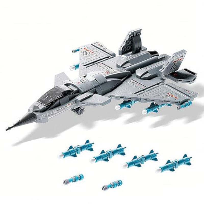 Military Fighter Jet Building Set For Boys Age 8-12,Airplane Aircraft Model Toys With Foldable Wings,Army Plane Kits,Stem Birthday For Old Kids Adult Teens 6+ 8-14(577Pcs)