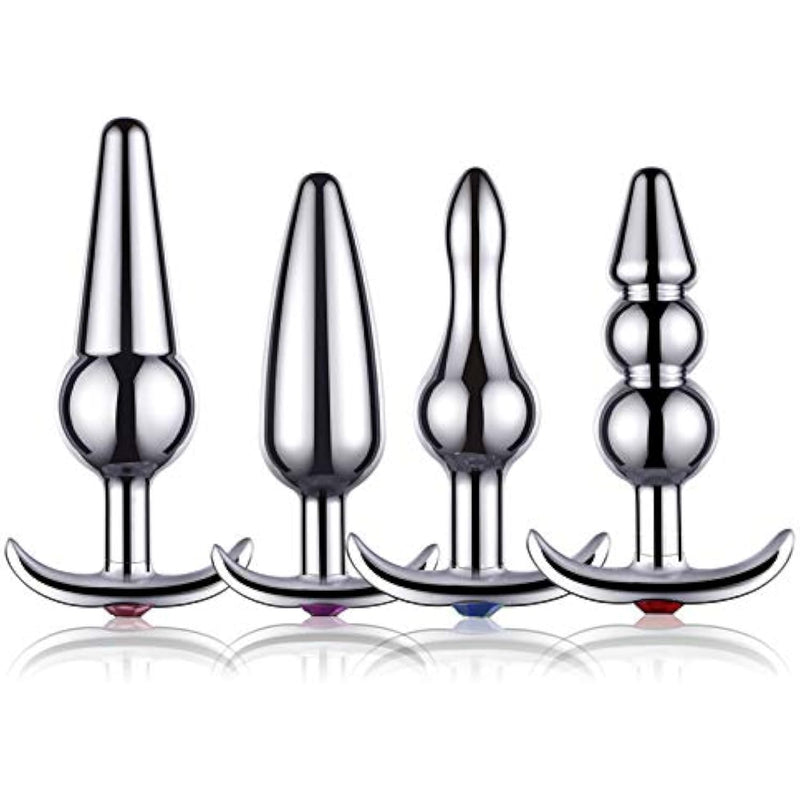 4Pcs Set Stainless Steel Anal Plug Butt - Anal Sex Trainer/Prostate Massage Anus Dilator Adult Gay Sex Toys