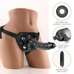 Strap-On Realistic Vibrating Dildo Wearable Harness With Bullet Vibrator, Detachable Silicone G Spot Stimulator, Vagina Massager Female Masturbator Sex Toys For Women Lesbian Couple (Black)