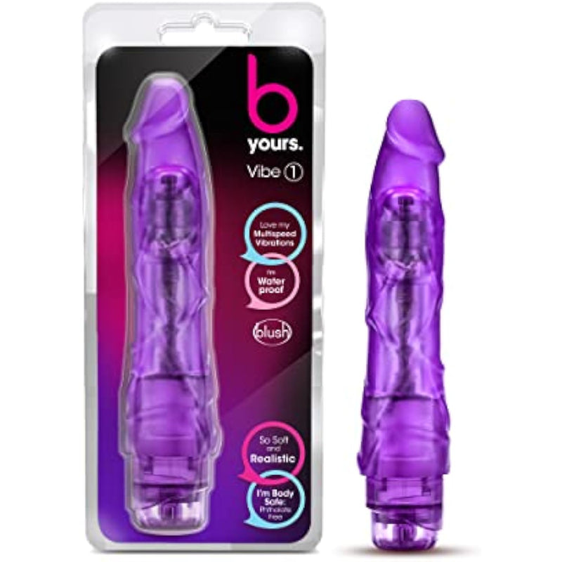 9" Thin Realistic Vibrating Dildo - Powerful Multi Speed Long Veiny Vibrator - Sex Toy For Women - Sex Toy For Adults (Purple)