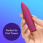 Mantric Bullet Vibrator - 3 Inch Silicone Mini Bullet Massager With Tapered Tip - 10 Function Quiet Bullet Vibrator For Women - Rechargeable & Waterproof - Pink