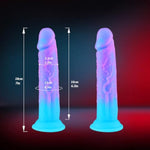 14 * 1.3 Inch Double Ended Fantasy Small Dildo With Suction Cup, 2 * 7 Inch Silicone Realistic Double Sided Head Dildos For Beginners, Thin Slim G-Spot Anal Dildo Pink Blue Adult Sex Toy For Women Men