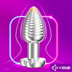 Vibrating Butt Plugs,2.87 Inch Stainless Steel Anal Plug Anal Vibrator With 10 Vibration Modes, Metal Prostate Massager Adult Sex Toys For Men Women