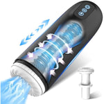 Automatic Male Masturbator - Sex Toys For Men Electric Stroker With 7 Thrusting & Vibrating & 1 Climax Modes, 3D Realistic Silicone Sleeve Pocket Pussy, Sex Machine Adult Toys For Men - Black