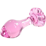 Flower Base Small Pink Glass Anal Plug Mini Crystal Butt Plug Sex Pleasure Wand Adult Sex Toy For Beginner Starter