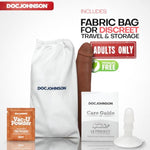 Doc Johnson Signature Series - Alex Jones - 11 Inch Realistic ULTRASKYN Dildo with Removeable Vac-U-Lock Suction Cup - F-Machine & Harness Compatible - for Adults Only, Caramel