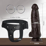 Strap-On Realistic Harness Dildo, Detachable Wearable Silicone G Spot Stimulator, Vagina Massager Female Masturbator Sex Toys For Women Lesbian Couple (Black)