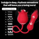 Rose Sex Toy Vibrator | Adult Sex Toy With Dildo | Adult Toys For Women | Versatile And Discreet Sex Toys For Personal And Couples’ Intimacy | Thrusting Vibrator Dildo Adult Toys For Women
