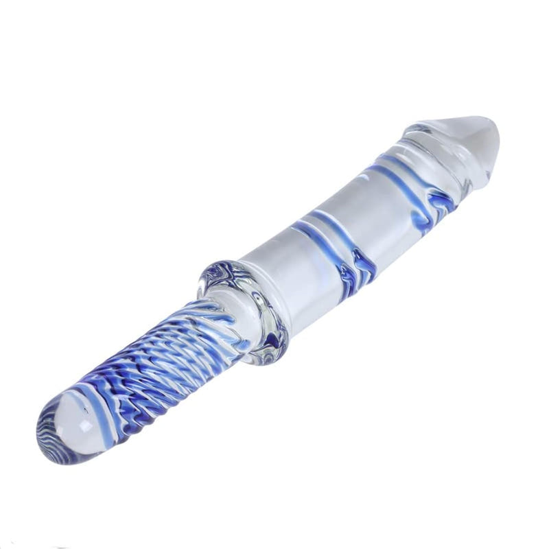 11.4Inches Large Blue Swirl Glass Dildo Crystal Penis Adult Sex Toy Quick Orgas Female Masturbator G-Spot Stimulator