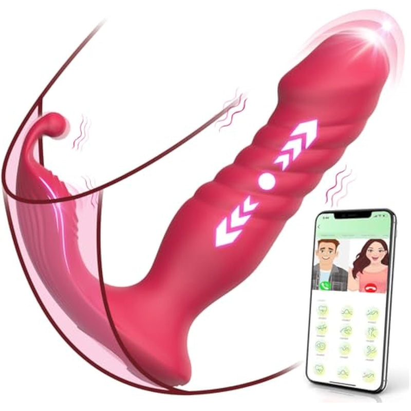Thrusting Wearable Vibrator Sex Toys - Adult Toys For Women G Spot Vibrator With 10 Thrusting Dildo & 10 Vibrating Modes, App Control Sex Toy Panty Clitoral Vibrators For Female Pleasure