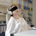 2 Pack Satin Sleep Masks, Adjustable Eye Cover Blindfold, Black