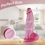 8.7 Inch Liquid Silicone Dual Layer Feels Real Skin Dildo with Suction Cup, Soft Dual Density Realistic Lifelike Dildo Penis for G-Spot, Anal Prostate Dildos Strap On Sex Toy for Women Men Beginner