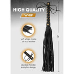 18-Inch G Crop For Play Faux Leather Whip 18" Set For Couples Play Black