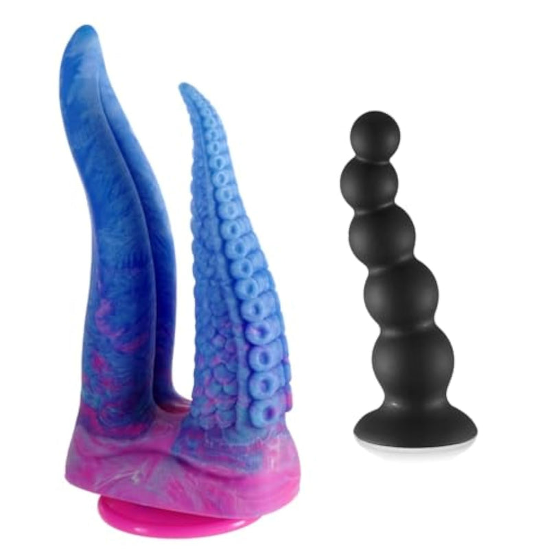 Realistic Double-Ended Dildo + 6.7 Inch Anal Butt Plug Trainer (S)