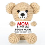 Mini Bear Christmas Mom Gifts From Daughter Son, Birthday Gifts For Mom Mother Mama, I Love You Handmade Emotional Positive Crochet Bear