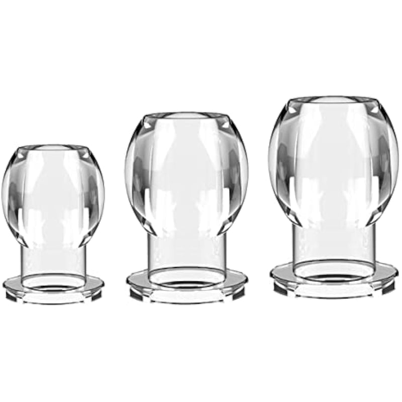 Hollow Speculum Peeking Anal Beads Butt Plug Expander Tunnel Transparent Anus Dilation Adult Women Men Gay (Transparent)