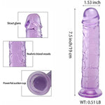 7.5 Inch Purple G Spot Dildos, Flexible Jelly Anal Plugs Sex Toys For Women, Men