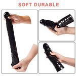 Reusable Black Penis Sleeve Extender Realistic Textured Cock Extender Body-Safe Stretchy Ultra-Soft Material Cock Enlarger Applicative For Men & Couple