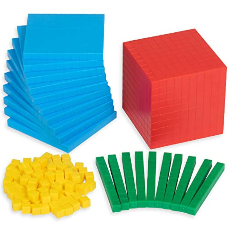 Four Color Plastic Base Ten Set 121 Pieces Hands On Math Manipulative For K