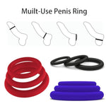 Penis Ring Male Sex Toy, Cock Ring Penis Extension Sex Toys For Men Erection Enhancing, 3 Sizes Silicone Cockring Penis Rings Sex Stimulation Device, Adult Sex Toys For Men Couples Pleasure