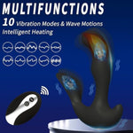 Prostate Massage Vibrator with Remote Control and Heating for Men, Women, and Couples - Black