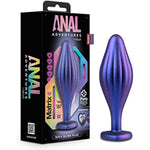 Anal Adventures Matrix Rhineheart Silicone Anal Plug - Textured Wavy Bling Buttplug - Stayput Comfort For Safety - Satin Smooth Texture Ultrasilk - Tapered Head - Sex Toy Couples