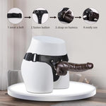 Strap-On Realistic Harness Dildo, Detachable Wearable Silicone G Spot Stimulator, Vagina Massager Female Masturbator Sex Toys For Women Lesbian Couple (Black)