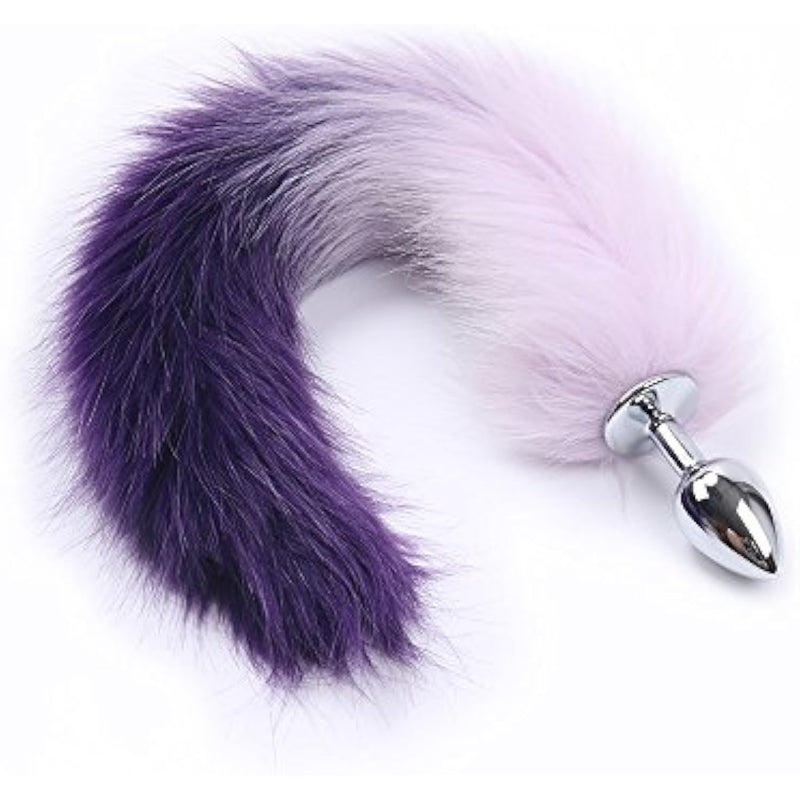 Fox Tail Anal Butt Plug Sex Adult Toys Flirting Tools For Couples Cosplay &Sm Role Play Gradient (Purple)