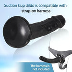 6.8 inch Realistic Black Dildo for Beginner,Anal Dildo No Balls,Soft Small Dildo with Strong Suction Cup and Compatible with Strap-on Harness,Sex Toy for Women Men Gays and Couples
