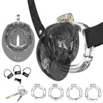 Male Chastity Cage Double Layer Design Chastity Devices With Elastic Auxiliary Belt Cock Cage Chastity Cage For Man Penis Exercise Adult Sex Toy With 4 Sizes Rings Invisible Lock And Key