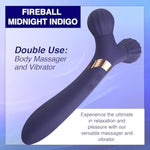 Fireball Adult Dual Vibrator - Dual Stimulator With 10 Vibration Modes For Women - Waterproof Flexible Design Toy With Magnetic Charger - Silicone Sexy Toy For Couples - Midnight Indigo