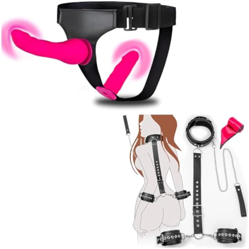 Strap On Dildo Womens Sex Toys & Bondage Restraints Set