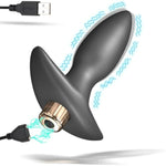 Anal Plug Vibrator - Silicone Butt Plug Dilator - 16 Frequency Vibration - Usb Charging - 6.14 X 2.51 Inch Prostate Sex Toy For Women Men Masturbation (S)