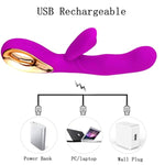 G-Spot Rabbit Vibrator Dildo Adult Toys, Rechargeable Vibrating Massager For Clitoris Nipples Vagina Stimulation, 10 Powerful Vibration Speeds Stimulator, Adult Sex Toy For Women And Couples