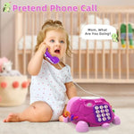 Musical Turtle Baby Toys 6-12 Months?Baby Crawling Toys For 12-18 Months,Early Learning Toy With Light&Sound,Tummy Time Toys Gifts For 3-6 4 5 7 8 9-12 18 Month Boy Girl?Pink?