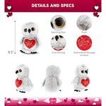 I Love You Valentine Plush Owl - Cute Soft Cuddly Stuffed Animal With Red Heart Gift For Valentines Day, Birthday Present, Anniversary, Romantic Date - 9 Inches