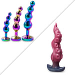 3 Pcs Metal Anal Butt Plug& Tentacle Anal Plug