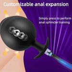 Inflatable Anal Plug Large Butt Plug with Anal Pump Magnetic Design