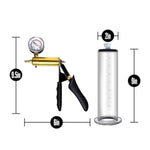 Blush Performance Vx6 Penis Enlargement Pump 9.5" - Vacuum W/Brass Pistol Grip, Gauge & Quick Release - Men'S Size, Girth & Performance Enhancer - Nterchange & Temptasia Accessories Compatible