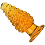 Glass Anal Plug Yellow Crystal Butt Plug For Advanced & Beginner?Sex Toys For Women Men Masturbation