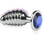 Metal Curved Thread Anal Plug With Jeweled Base For Prostate Massage G-Spot Stimulation Adult Unisex Sex Toy (S)