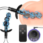Electric Shock Silicone Anal Plug, Anal Plug Dilator, Electric Vibration Anal Plug Set, Remote Control Anal Plug, Anal Beads, Sm Anal Plug Sex Toys, Role Play Sex Toys (Anus Bead Shaped)