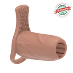 Large Penis Sleeve With Clit Stimulating Grind Pad | Open-Ended Girth Enhancer For Men, Women & Couples | Cock Sheath For Increased Sensitivity & Sexual Pleasure | Nude Color 5" X 2.5"