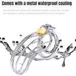 Male Cock Cage Chastity Device - Metal Chastity Locked Cage For Men With 3 Different Sizes Rings Adult Sex Toy For Men Penis Exercise Lock And 3 Keys Included | Silver