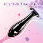 Anal Plugs Small Butt Plug, Anal Bead Adult Sex Toy Games,Personal Sex Toy For Adult Women,Men And Couples,Jeweled G Spot Anal Beads Toy(Purple)