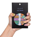 Outré Nail Wraps Kit – Professional Kit With Nail Polish Strips, Cuticle Pusher, Mini Nail File – Easy And Fast Application – Long-Lasting Nail Polish Wraps – Modern Pop Nail Wraps For Women (80S Vibe)