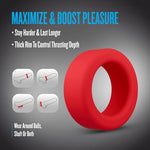 Blush - Performance Plus - Pursuit Cock Ring - Made with Purio Platinum-Cured Liquid Silicone - Wrapped in UltraSilk Satin Smooth - Premium Durable Design - Male Adult Sex Toy - in Red