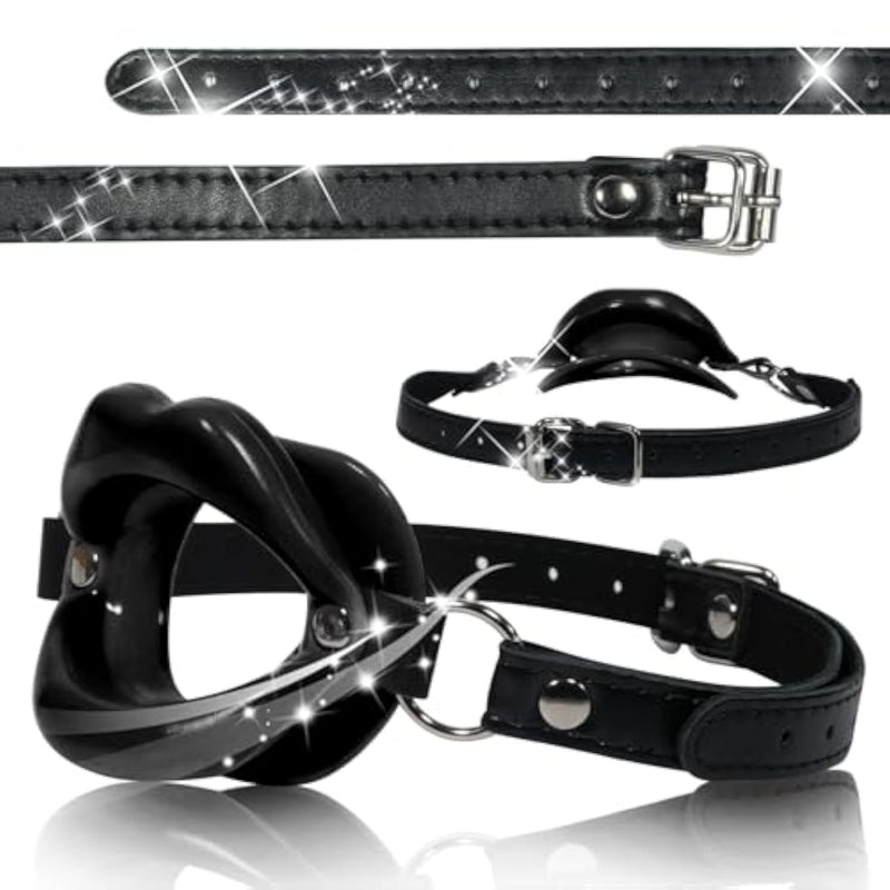 Adjustable Silicone Ball Gag for BDSM Bondage and Adult Play - Black