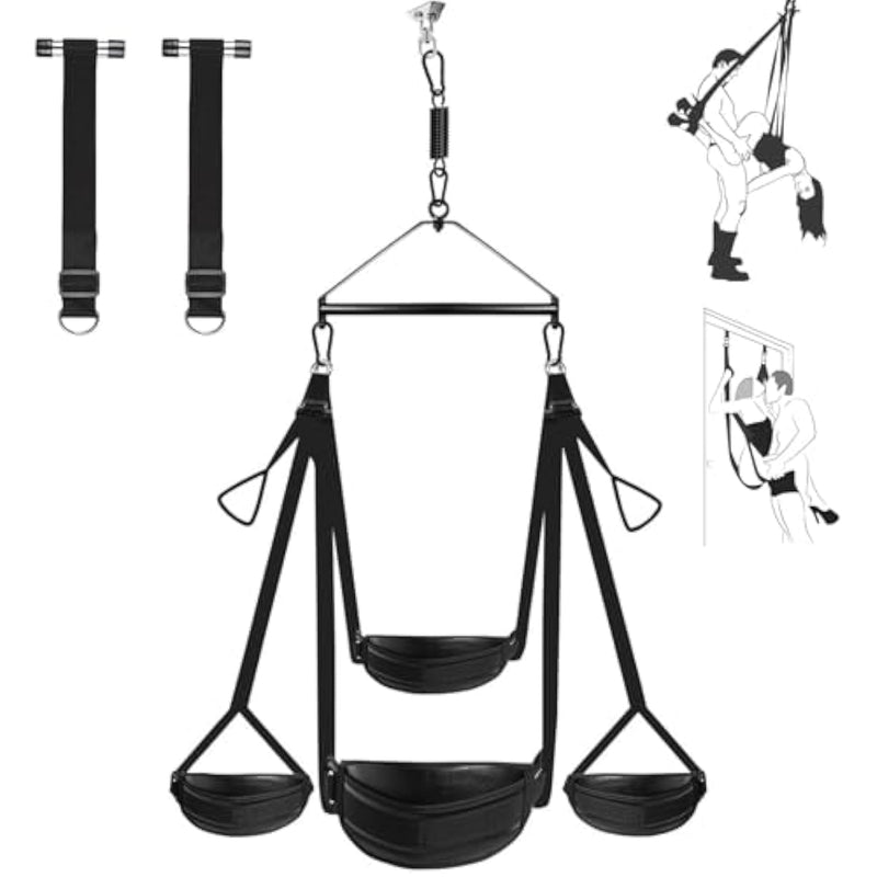 Bdsm Sex Swing For Adult Toys, Upgraded Heavy Duty 360° Spinning Sex Swings With Adjustable Sex Sling For Both Ceiling & Door Mount Options, Adult Swing For Bedroom Couples Sex Toys